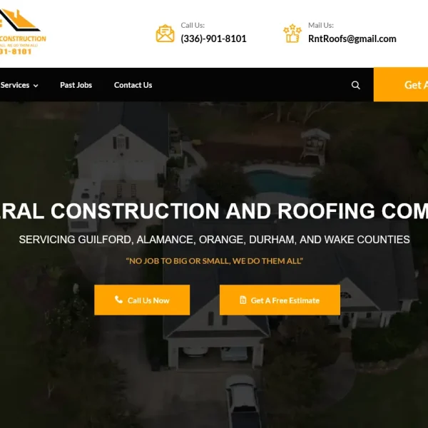 RNT Roofing website design