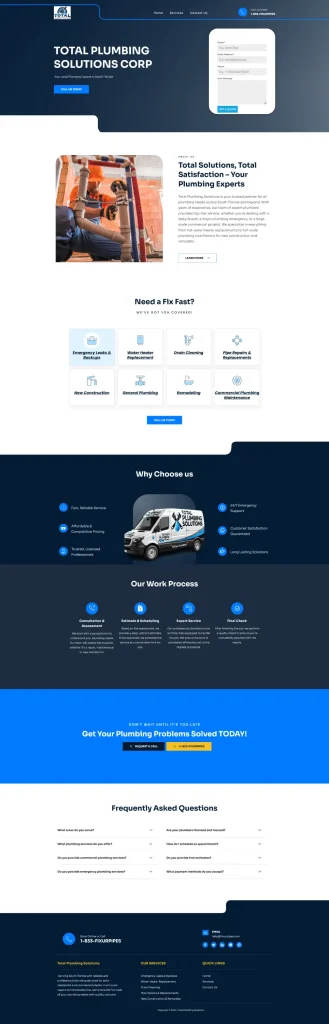 Total Plumbing Solutions website design
